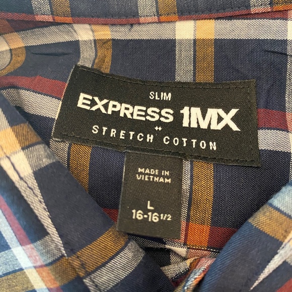Express  1MX Slim men's dress shirt Size  L Neck 16 - 16 1/2 - Picture 2 of 6